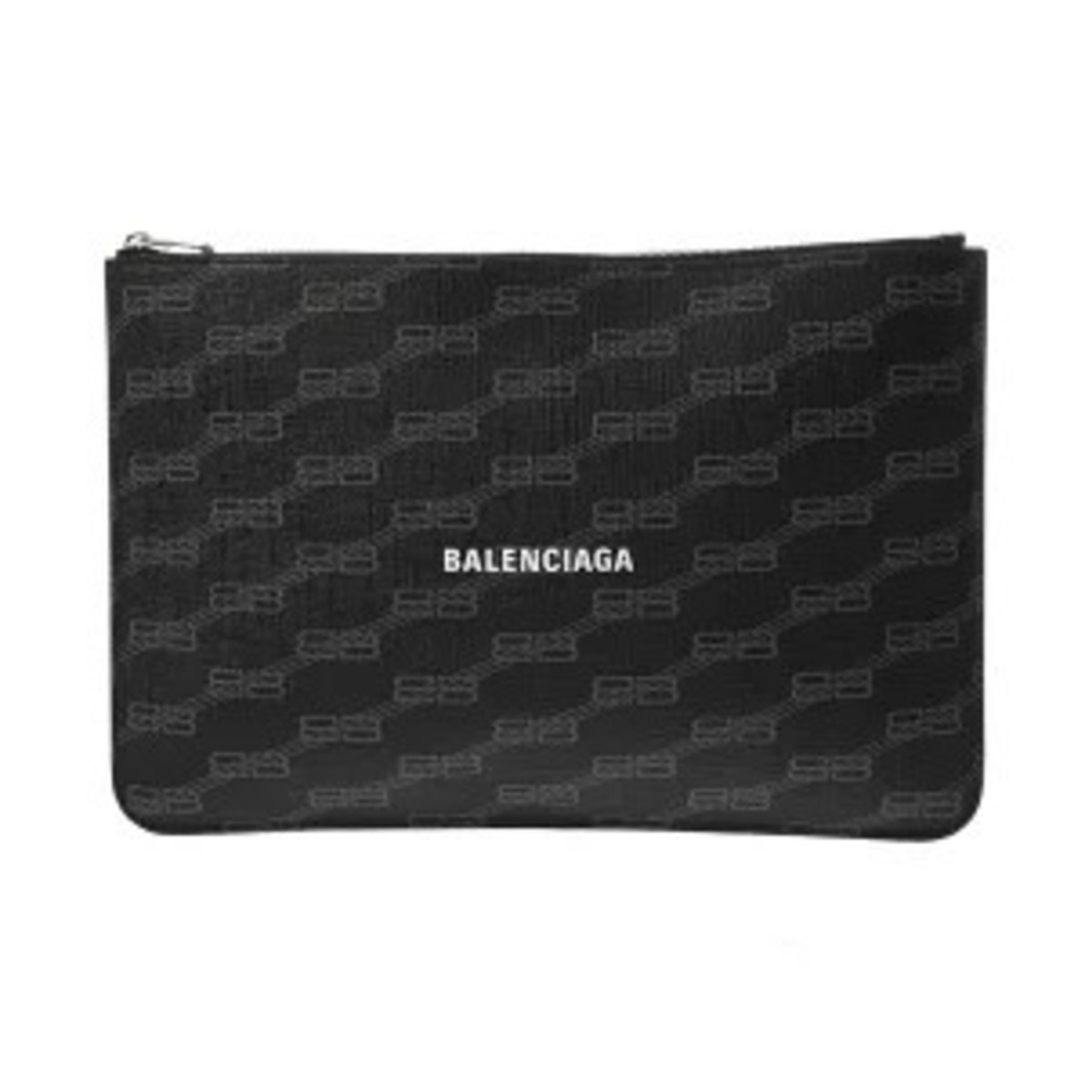 Balenciaga Monogram Clutch Bag Black